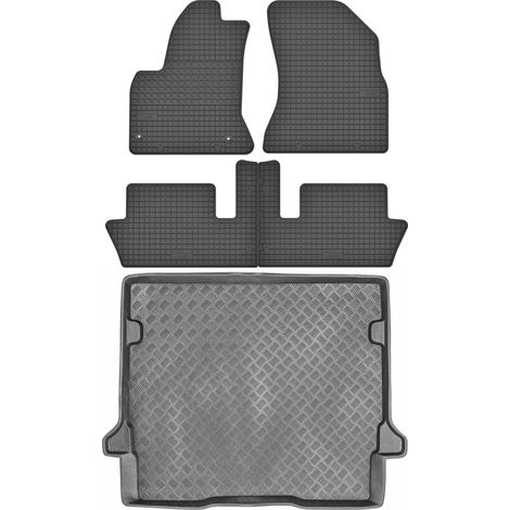 Set di tappetini in gomma per auto e tappetino per bagagliaio per Citoren C4 Picasso I Minivan dal 2006 al 2013.