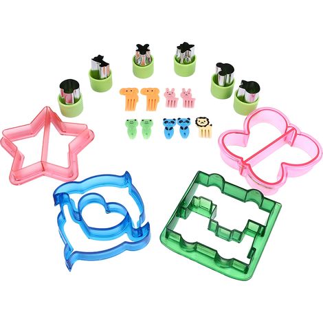 20 pièces Emporte-pièces Sandwich Enfants Formes Légumes Mini Emporte-pièces Fruits Moules PS Acier Inoxydable (1/5)