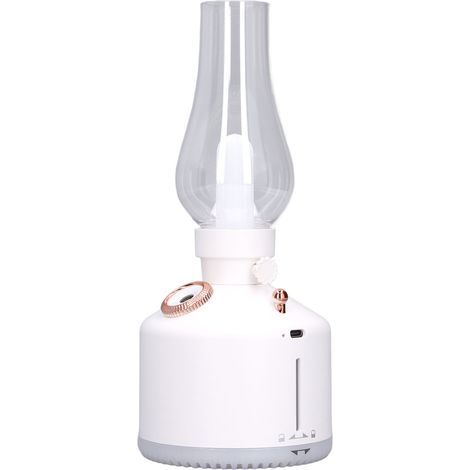 Leiser, stufenlos dimmbarer Luftbefeuchter mit USB-Ladefunktion, weißem LED-Kerzenlicht und Nebelfunktion für Zuhause und Schlafzimmer (1/5)
