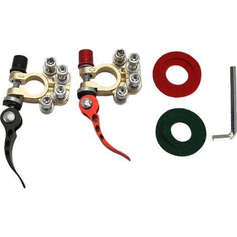 Bornes de batterie 12 V/24 V pour voiture, avec connecteurs à dégagement rapide et coupe-circuit pour bateaux, véhicules tout-terrain, tracteurs et camions. (1/5)
