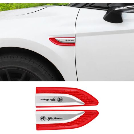 (2 pièces rouges) autocollant de lame de garde-boue latéral de porte de voiture adapté pour Alfa Romeo STELVIO Giulia 159 Giulietta 147 Mito 156 MTO Sportiva accessoires de voiture (1/4)