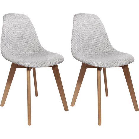 STYGN - Lot de 2 Chaises avec Maille Grise (1/5)