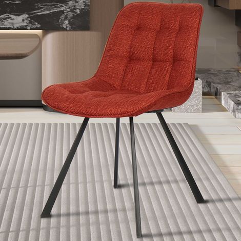 Chaise de salle à manger Ariba avec pieds métalliques - rouge (1/5)