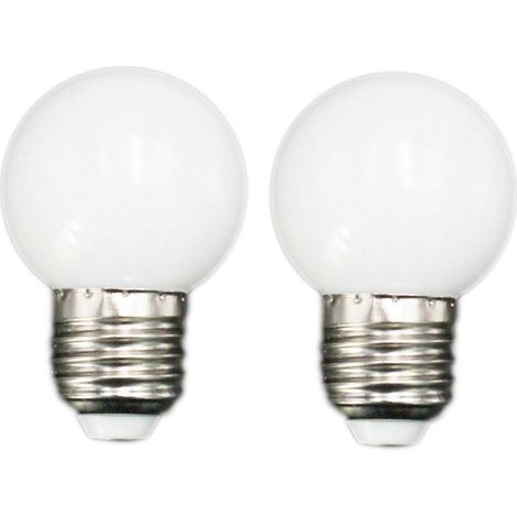 Ampoule LED E27 - E27 1W PE givré LED sphérique colorée blanc/rouge/vert/bleu/jaune 220V - 3 pièces (blanc) (1/3)