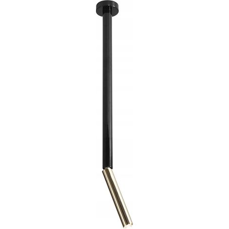 Aldex Stick G9 40W Wandleuchte aus schwarzem und goldfarbenem Metall, 54 cm (1/4)