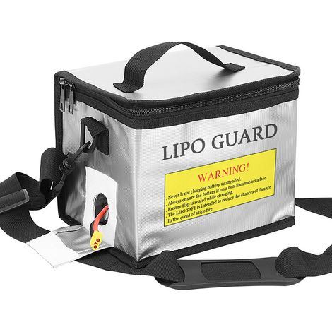 Bolsa protectora ignífuga y a prueba de explosiones para baterías LiPo impermeables, 21,5 x 16,5 x 14,5 cm. (1/5)