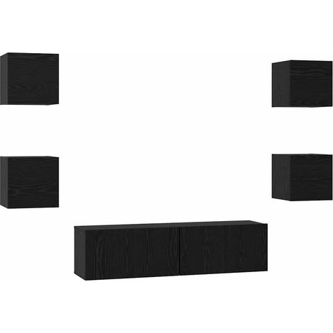 Maison Exclusive - Ensemble meuble TV 6 pcs Chêne noir Bois d'ingénierie