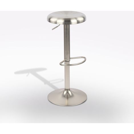 SGABELLO REGOLABILE IN METALLO INOX SATINATO