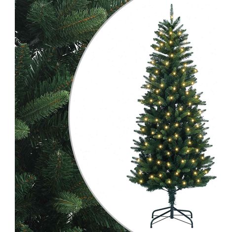 Artificial Hinged Christmas Tree 120 cm 150 LEDs Warm White PVC vidaXL (1/5)
