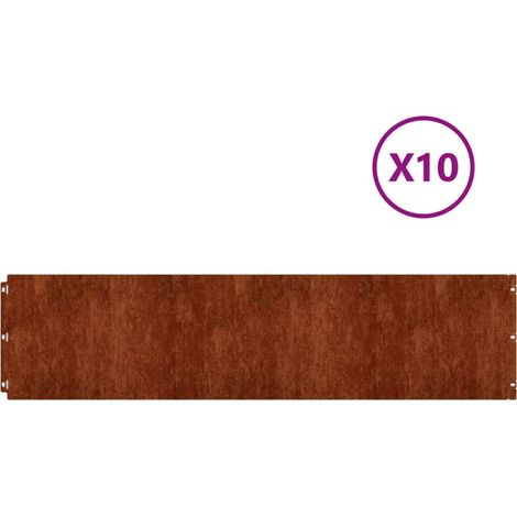Bordures de pelouse flexibles délimitation jardin et allée en acier corten lot de 10 (1/5)