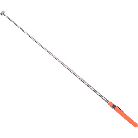 Outil de ramassage magnétique télescopique, clip pour stylo portable, ventouse puissante, poignée en caoutchouc, bâton magnétique rétractable de 3,6 kg (8 lb).