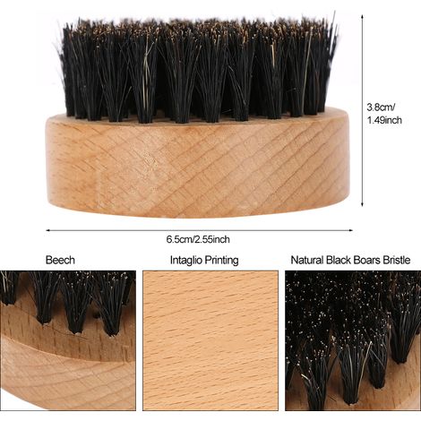 Kit de Soin Barbe en Bois de Hêtre - Brosse, Rasoir et Nettoyant pour Moustache (1/5)