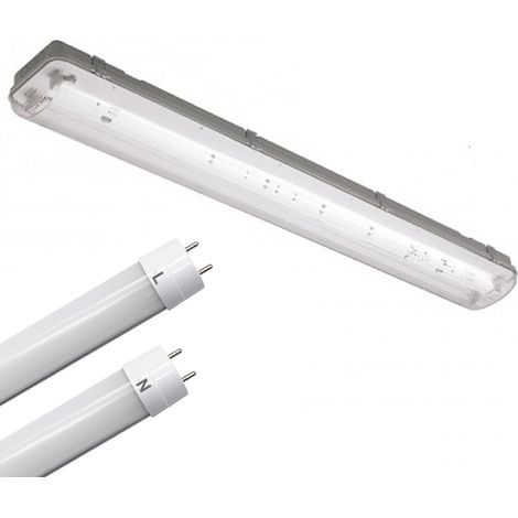 Plafoniera a tenuta stagna ip65 150cm 220v incluso di 2 tubi t8 50w P14-150-T8Luce Fredda 6400k (1/5)