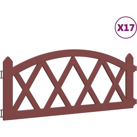 Bordure de pelouse pour jardin et parterre clôture en PP rouge lot de 17 pièces 10 m (1/5)