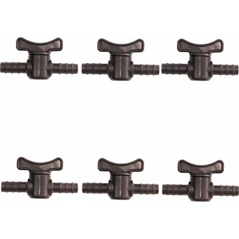 Llave de Paso para Riego por Goteo 10 mm MarrÃ³n  Pack 6 Llave de Corte 10mm  ConexiÃ³n para Tubo de Riego 10 mm (1/5)