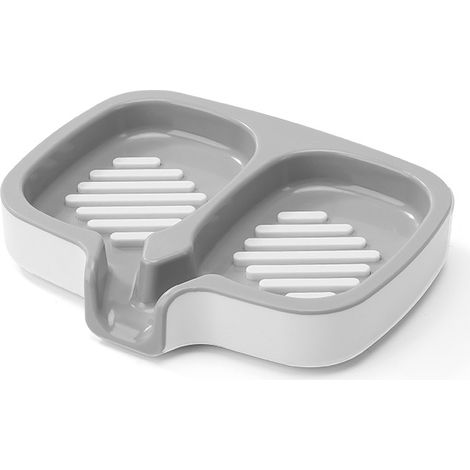 Portasapone da parete in plastica con vassoio raccogligocce automatico (1/5)
