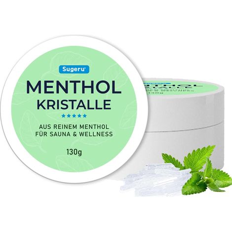 Cristaux de menthol - Fabriqué à partir de menthe pure - Dans une boîte refermable - Accessoire rafraîchissant pour sauna - Infusion pour sauna avec arôme apaisant