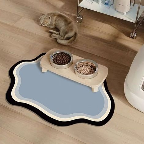 Alfombrillas comer gatos perros, alfombrillas comer resistentes salpicaduras manchas, alfombrillas fáciles limpiar antideslizantes, 4060 cm (1/4)