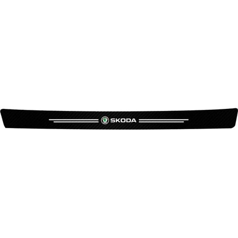 (1 pièce pour coffre) Protection de seuil de porte en fibre de carbone, autocollant en vinyle similicuir, compatible avec les nouveaux modèles Skoda Octavia, Kodiaq, Fabia, Superb, Karoq, Yeti, Rapid (1/4)