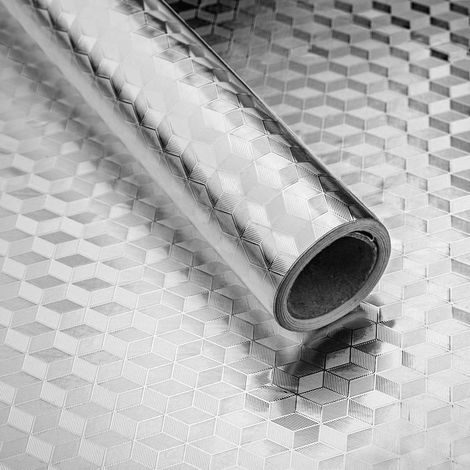 Autocollant De Cuisine en Aluminium 40x1000cm - Auto-Adhésif Papier Peint en Feuille - Anti huile pour Cuisine Armoire Tiroirs Mur (1/5)
