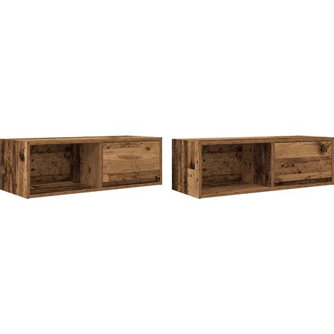 Maison Exclusive - Meubles TV 2 pcs vieux bois 80x31x25,5 cm bois d'ingénierie