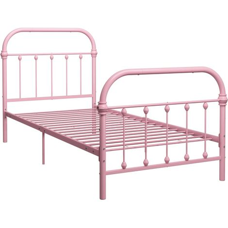 Maison Exclusive - Estructura de cama sin colchón metal rosa 90x2 (1/5)