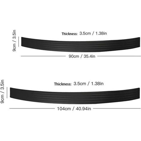 Protezione paraurti posteriore universale in gomma nera antigraffio, protezione per l'ingresso del bagagliaio e delle porte, copertura di rivestimento accessorio per SUV/Auto (104CM) (1/3)