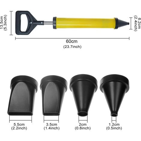 Pistola per cemento, set pistola per malta, pistola per sigillante, spruzzatore per malta verde lime, pistola applicatrice, siringa per malta + 4 ugelli (1/4)