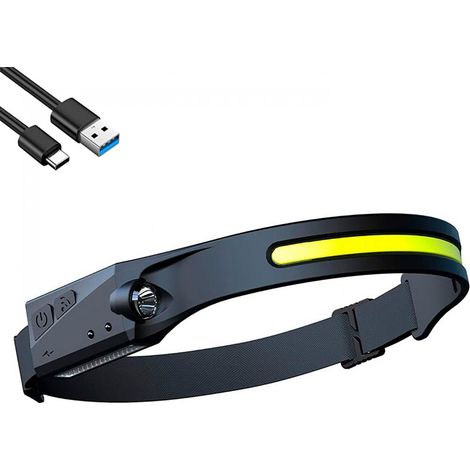 VELAMP 2-in-1 Wiederaufladbare LED-Stirnlampe mit Bewegungssensor und 300 Lumen