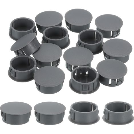 18Pcs Bouchon de Trou en Nylon, 21.5-22mm Diamètre de Trou Bouchon d'étanchéité Rond Souple et Flexible de Verrouillage Bouchons en Caoutchouc pour Bouteille, Tuyaux, Cuisine, Gris (1/5)