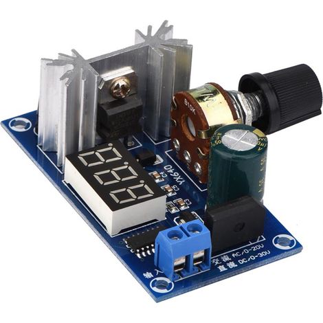 LM317-Netzteilplatine mit einstellbarem Spannungsregler und digitaler Spannungsanzeige (1/5)
