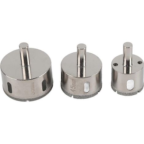 Scie cloche diamantée, foret de 35 mm, 45 mm et 55 mm pour carrelage en porcelaine, marbre, verre et granit. (1/4)