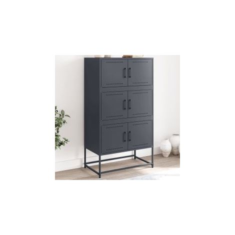 Buffet anthracite 68,5x38,5x123,5 acier (1/5)