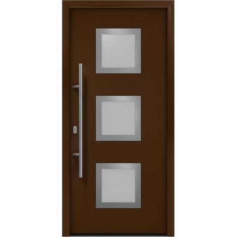 Hörmann Ecostar Haustür "ISOPRO IP 810S", terrabraun (RAL 8028), 110 x 210 cm (B x H), DIN Links