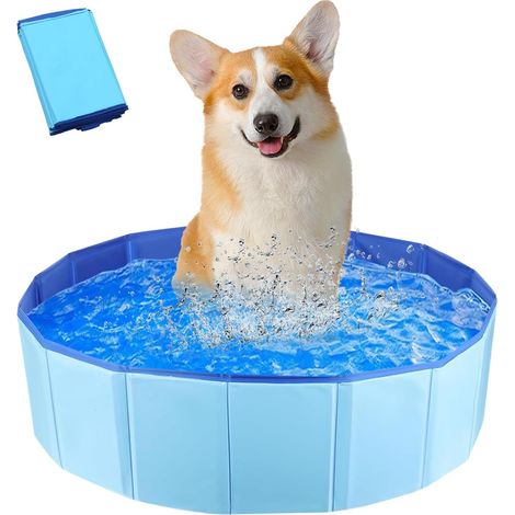 Piscine pour chat, piscine pliable pour chien, mini piscine pour chats et chiens, mini piscine d'été, PVC épais, portable, pour petits chiens et chats, 50 x 8 cm (1/5)