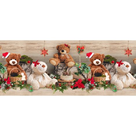 Tappeto Natale Passatoia Cucina Antiscivolo Sottolavello Digitale Teddy Noel 480, misura50x600coloreTeddy Noel (1/4)