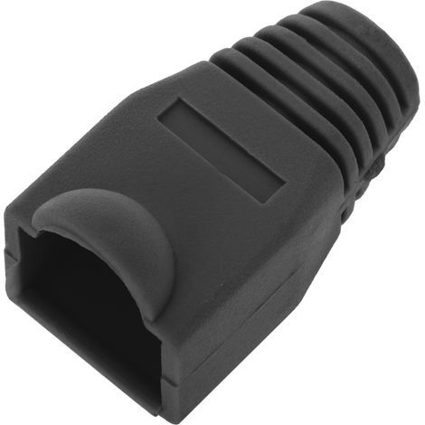 BeMatik - Soufflet à un connecteur RJ45 noir (1/4)