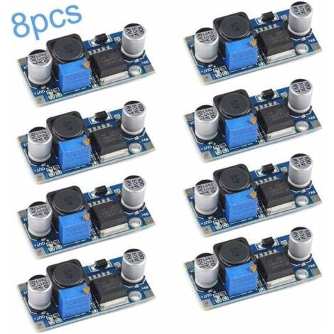 Lot de 8 convertisseurs Buck DC-DC LM2596S, régulateur de tension abaisseur 3,2-46 V à 1,25-35 V, convertisseur Buck, module abaisseur d'alimentation, pour Arduino (1/5)