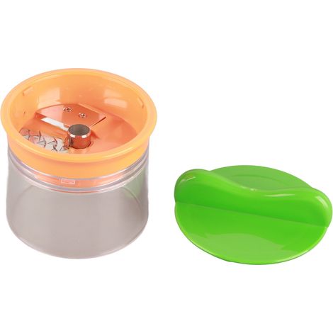Spiraliseur de légumes à 3 lames : râpage fin, râpage grossier et tranches fines. Râpe à légumes manuelle et portable.