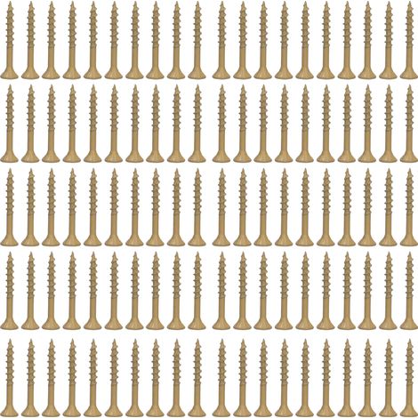 100 Vis à bois à tête fraisée ronde T25 demi-dent 4,2x32mm - Lot de 100 pièces pour assemblage menuiserie (1/5)
