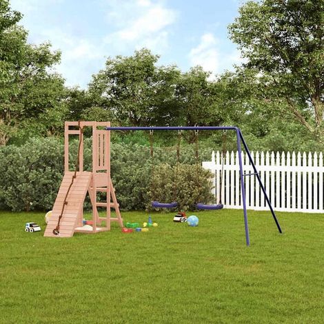 Jeu extérieur enfant : Tour de jeu Marron Bois massif imprégné jeu extérieur enfant, aire de jeu jardin, balançoire enfant , pour jardin, usage domestique , enfant 3-8 ans (1/5)