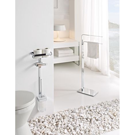 BELTRAN 21256 MILAN Escobillero Portarrollos Con Contenedor Cromo Adhesivo - ref: 064-21256 (1/2)