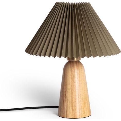 Tischlampe aus Holz – Modell Willow – Farbe Khakigrün – natürlich & elegant (1/5)