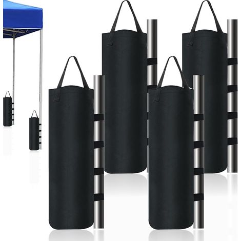 poids pour pavillon, Oxford 800D, sac de sable épais, pavillon, sacs de sable pour tente pliante résistante au vent, pavillon, auvent, abri extérieur, parasol (50 x 15 cm) (noir) (1/5)