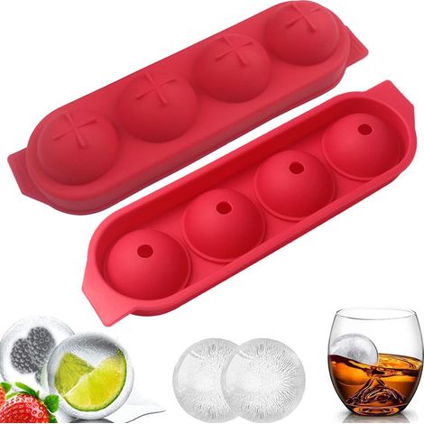 Lot de 2 moules à glace en silicone avec couvercle, grands cubes pour boissons et aliments bébé, réutilisables et sans BPA