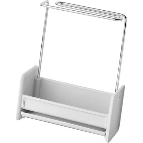 Porte-torchon en acier inoxydable PP, fond ajouré amovible, pour éponges et laine d'acier. (1/5)