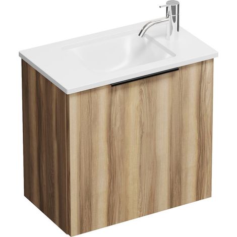 Burg Eqio Mineralguss-WT+WT-Unterschrank Frassino Dekor Cappuccino/Alpinw.GR0200