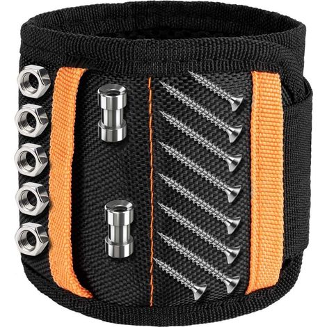 Bracelets Magnétiques avec 20 Aimants Forts pour Vis Clous, Boulons, Mèches De Perceuse, Porte Outil Tenir Petits Outils (1/5)
