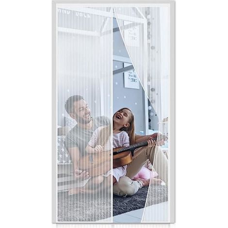 Moustiquaire - DIFFÉREMMENT - 100 x 210 cm - Magnétique - Anti-mouches - Blanche (1/4)