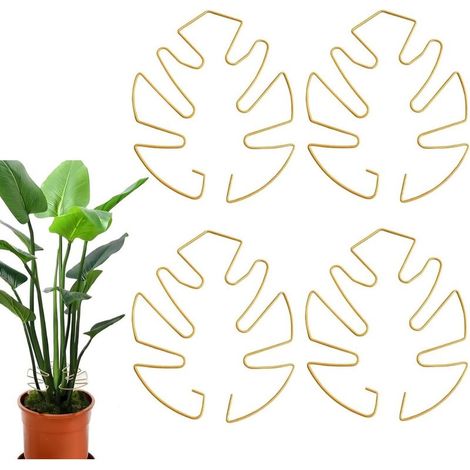 Support pour plantes grimpantes Monstera, lot de 4, doré, idéal pour les plantes grimpantes.
